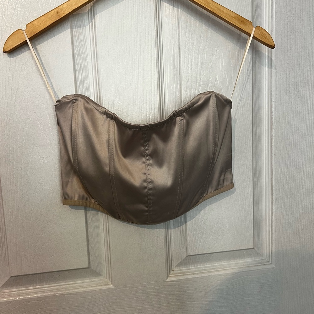 Garage Champagne Corset Crop Top